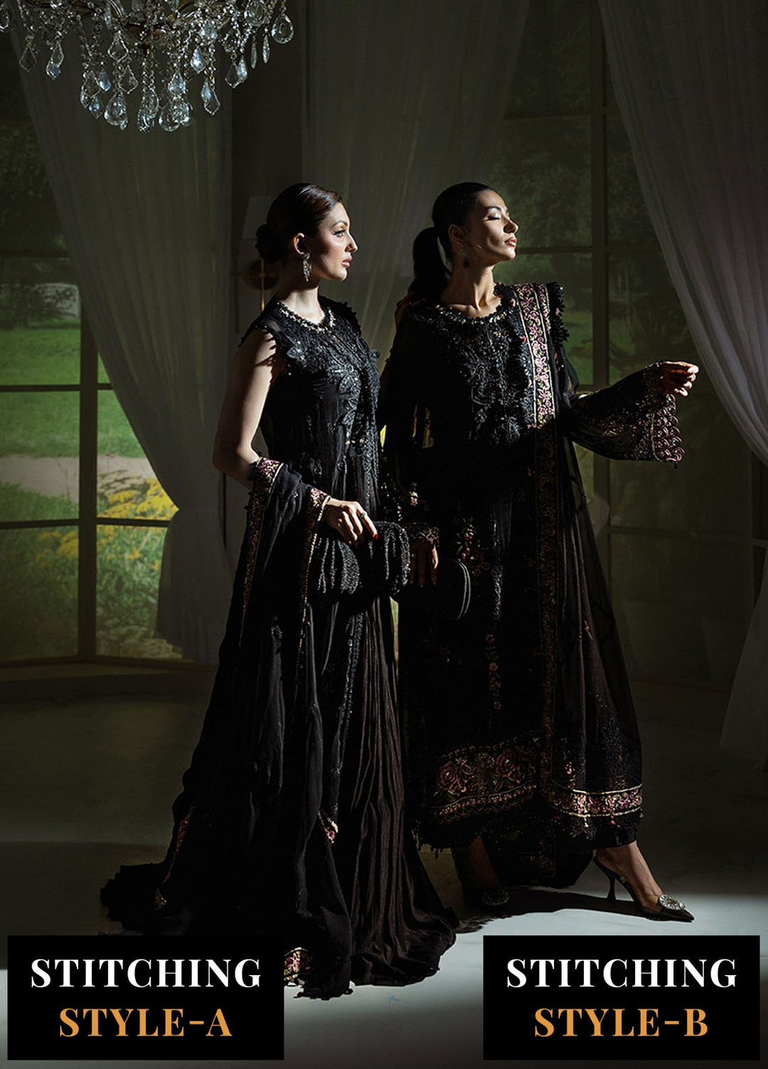 Minor Defect - Maria B Embroidered Chiffon Suits Unstitched 3 Piece MB25CU D-04 - Formals Collection