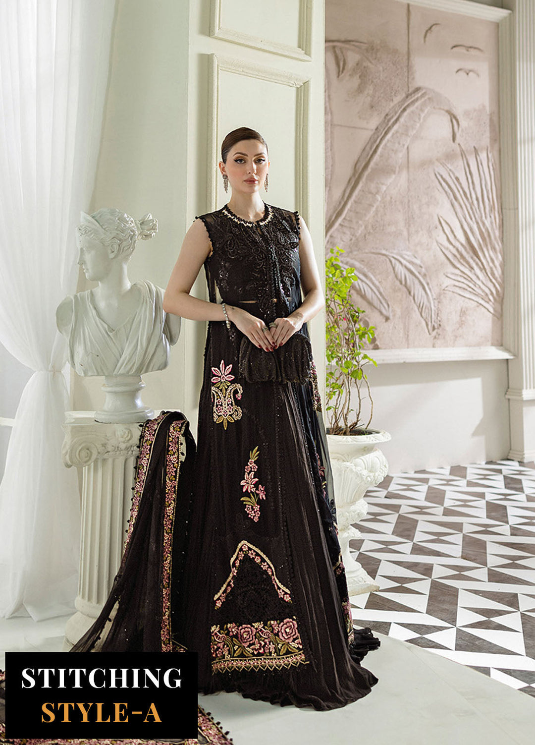 Maria B Embroidered Chiffon Suits Unstitched 3 Piece MB25CU D-04 - Formals Collection