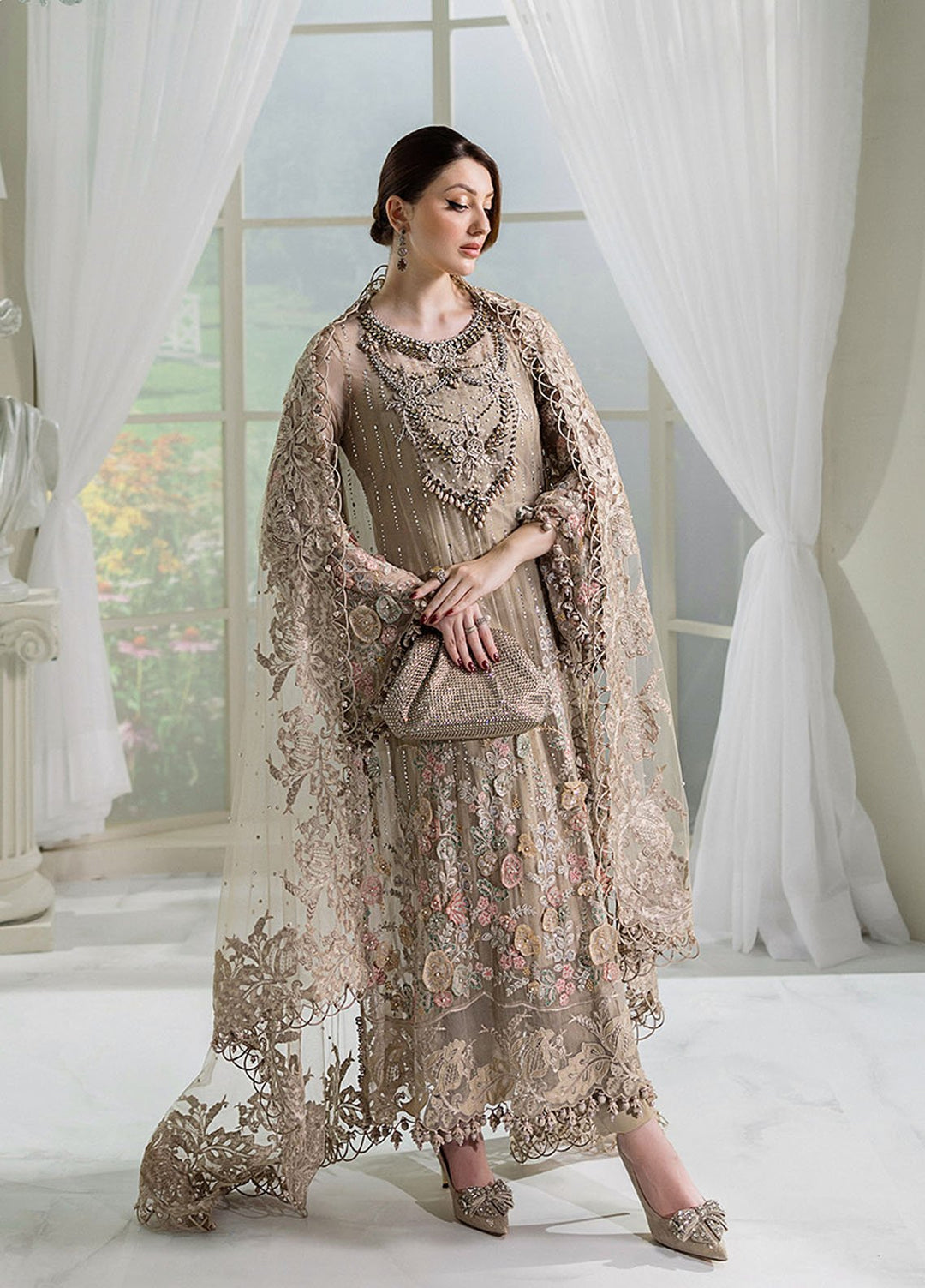 Maria B Embroidered Chiffon Suits Unstitched 3 Piece MB25CU D-07 - Formals Collection