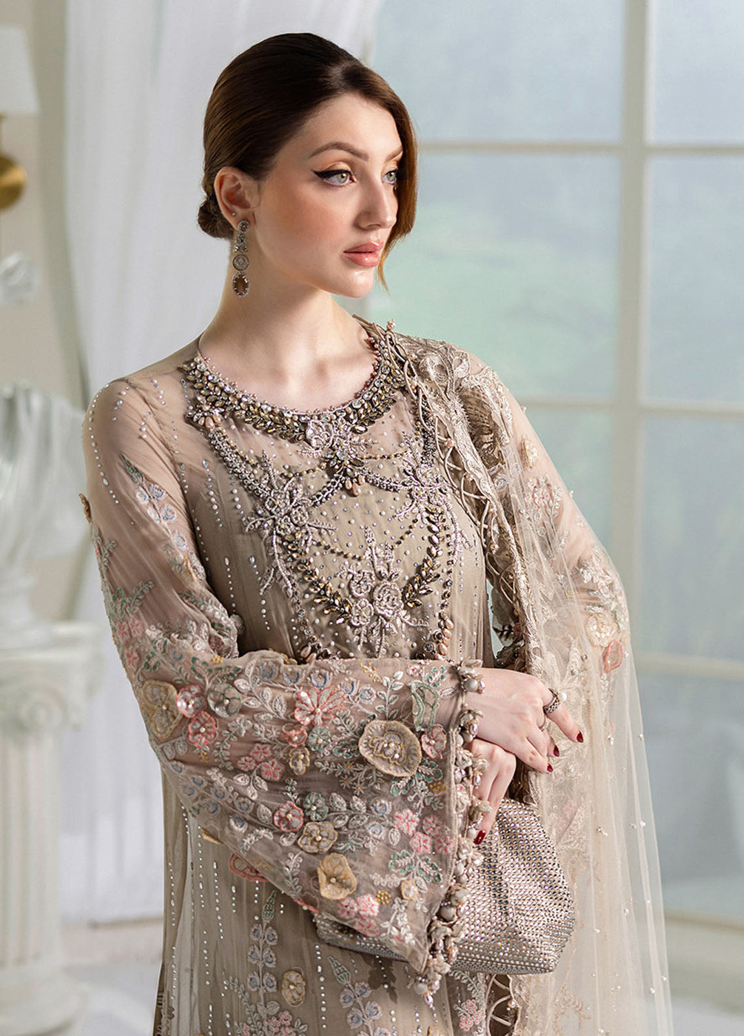 Maria B Embroidered Chiffon Suits Unstitched 3 Piece MB25CU D-07 - Formals Collection