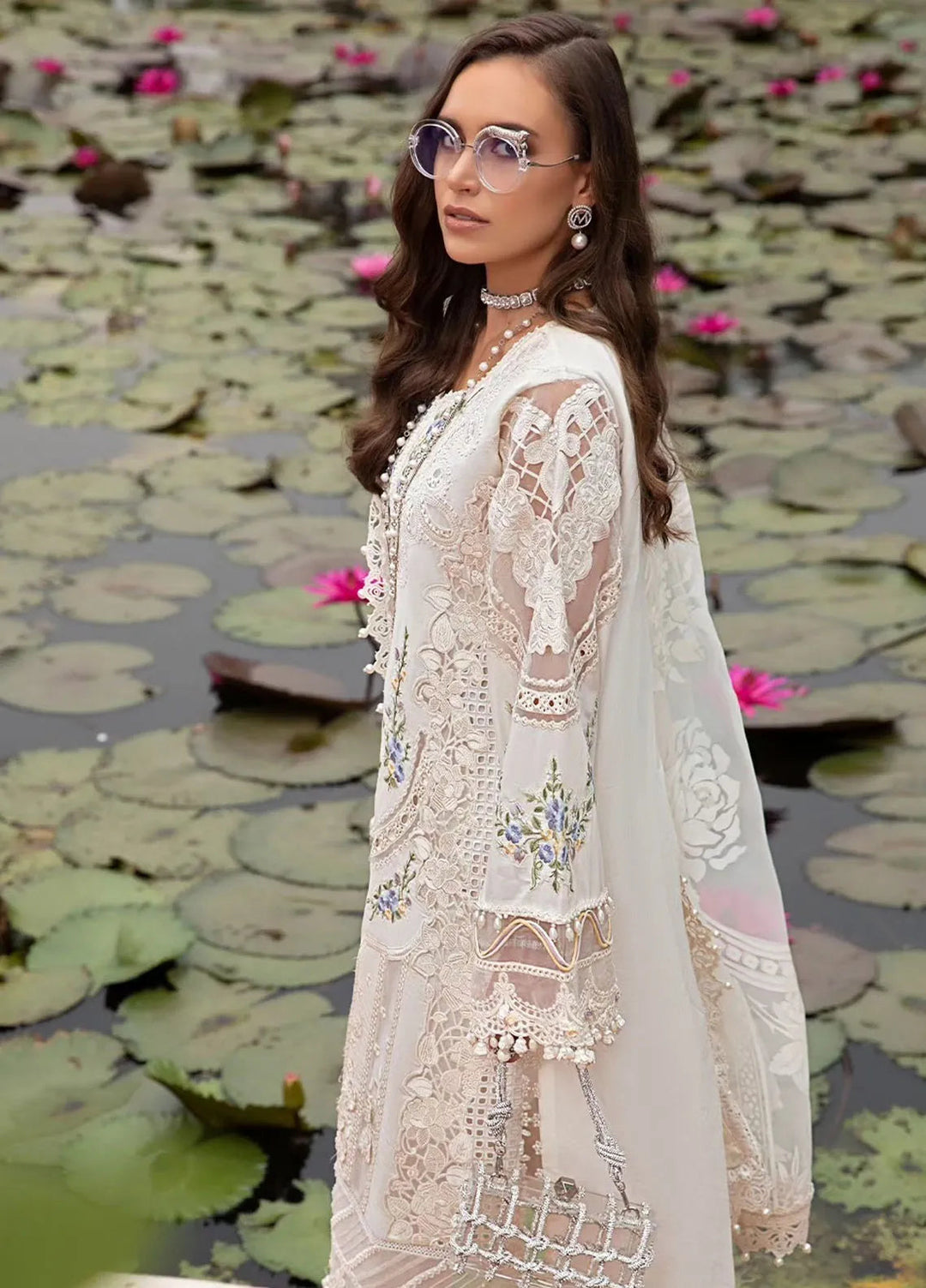 Maria B Embroidered Lawn Suit Unstitched 3 Piece MB24E D-04 - Luxury Collection