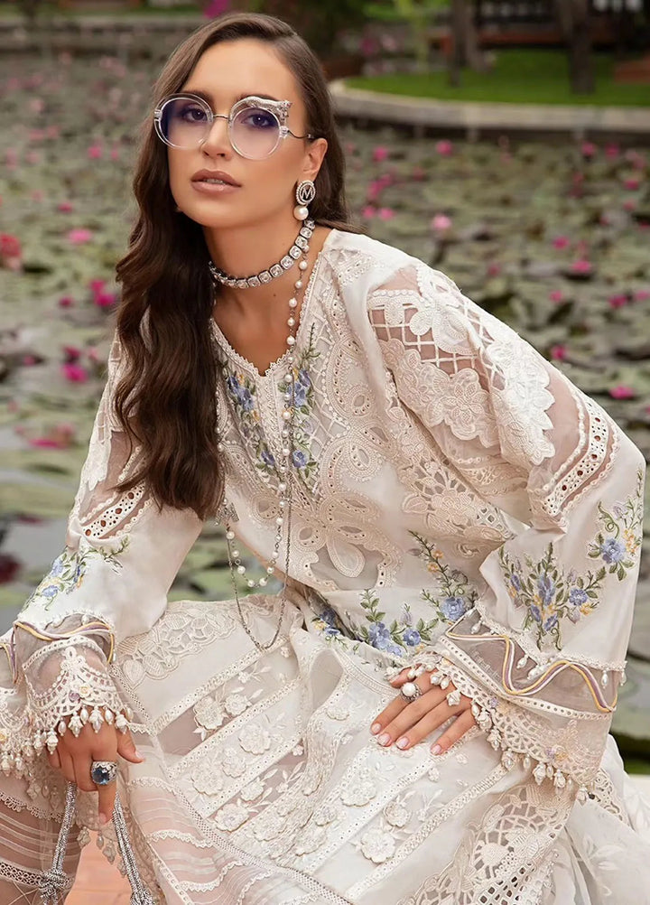 Maria B Embroidered Lawn Suit Unstitched 3 Piece MB24E D-04 - Luxury Collection