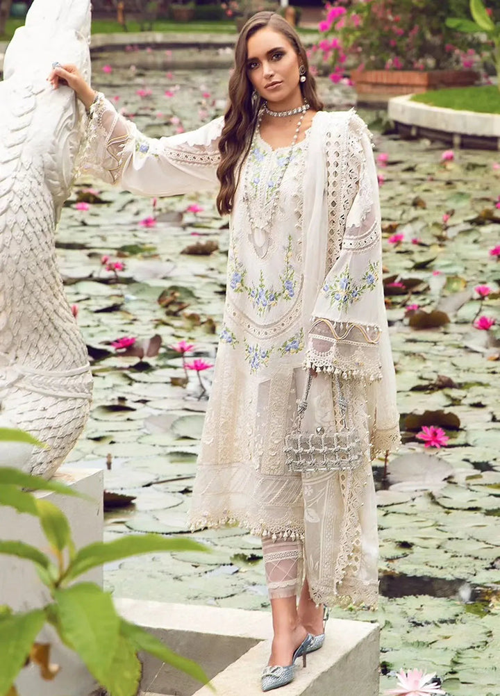 Maria B Embroidered Lawn Suit Unstitched 3 Piece MB24E D-04 - Luxury Collection