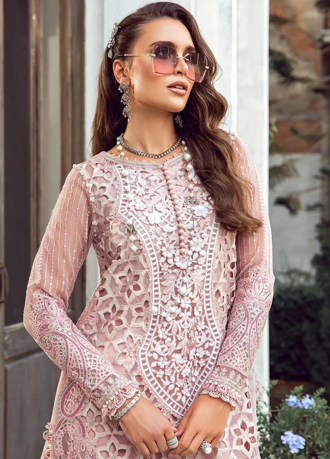 Maria B Embroidered Lawn Suit Unstitched 3 Piece MB24E D-06 - Luxury Collection