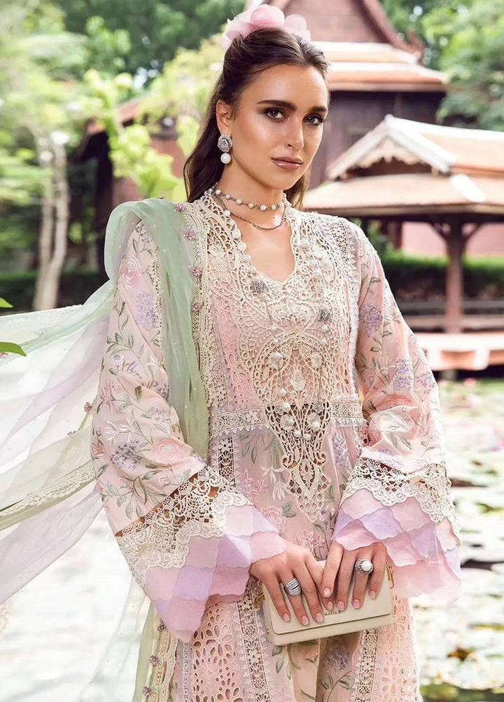 Maria B Embroidered Lawn Suit Unstitched 3 Piece MB24E D-07 - Luxury Collection