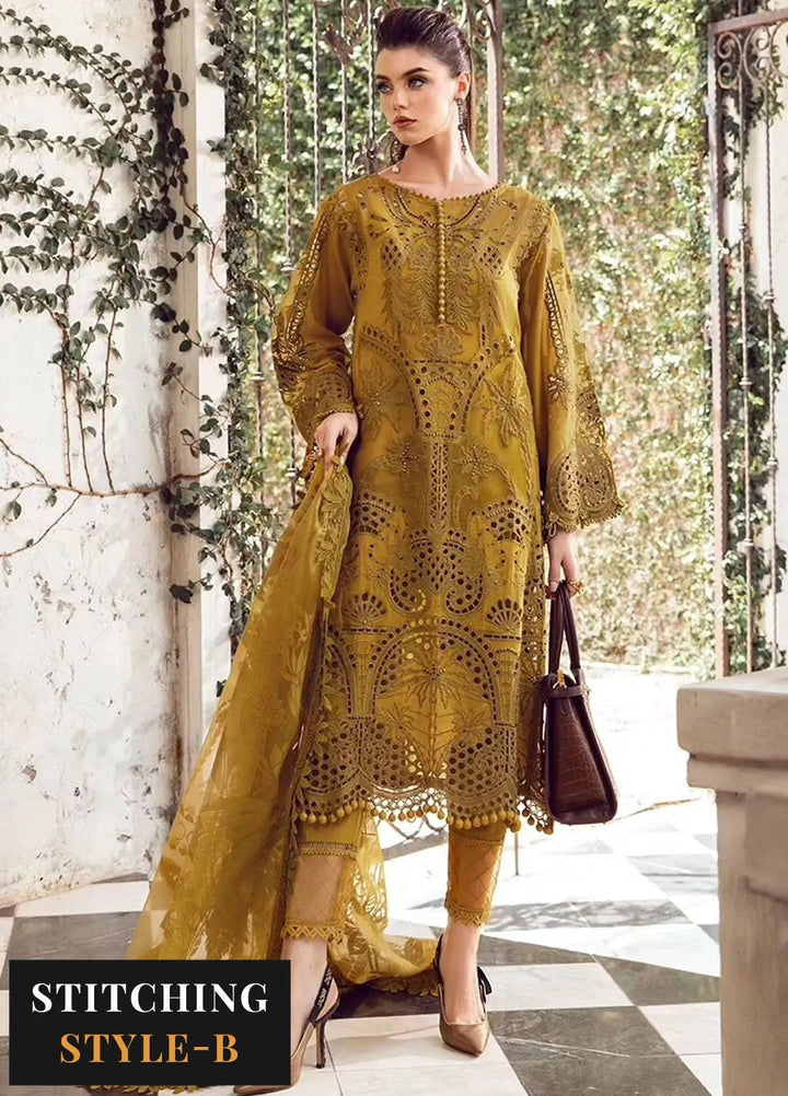 Maria B Embroidered Lawn Suit Unstitched 3 Piece MB24E D-08 - Luxury Collection