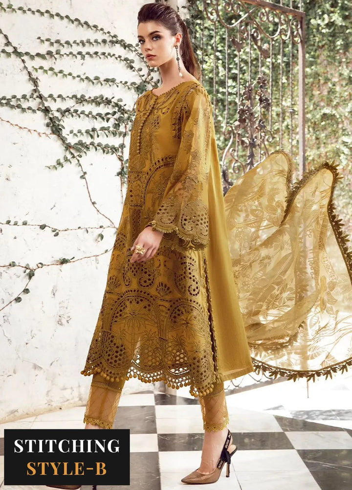 Maria B Embroidered Lawn Suit Unstitched 3 Piece MB24E D-08 - Luxury Collection