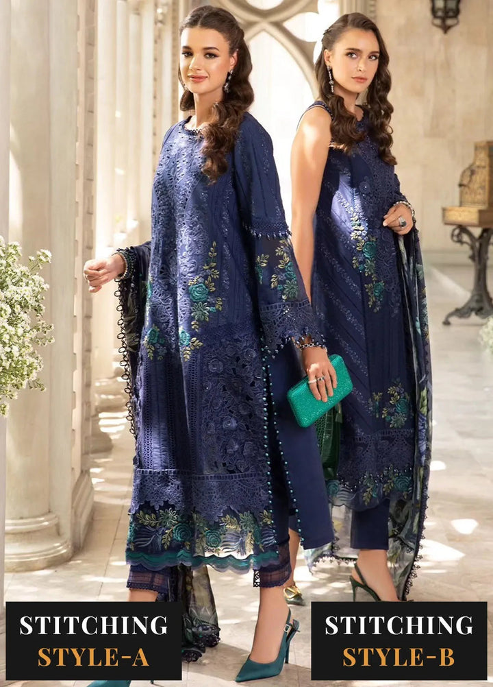Maria B Embroidered Lawn Suit Unstitched 3 Piece MB24E D-09 - Luxury Collection