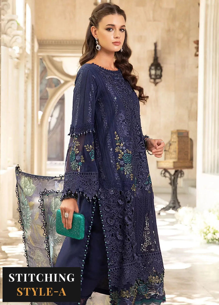 Maria B Embroidered Lawn Suit Unstitched 3 Piece MB24E D-09 - Luxury Collection