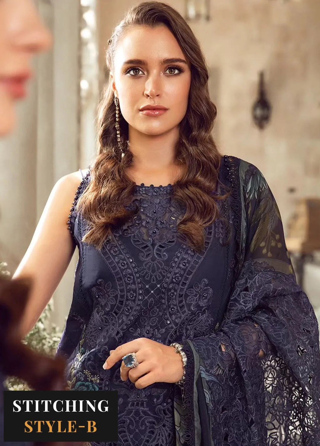 Maria B Embroidered Lawn Suit Unstitched 3 Piece MB24E D-09 - Luxury Collection