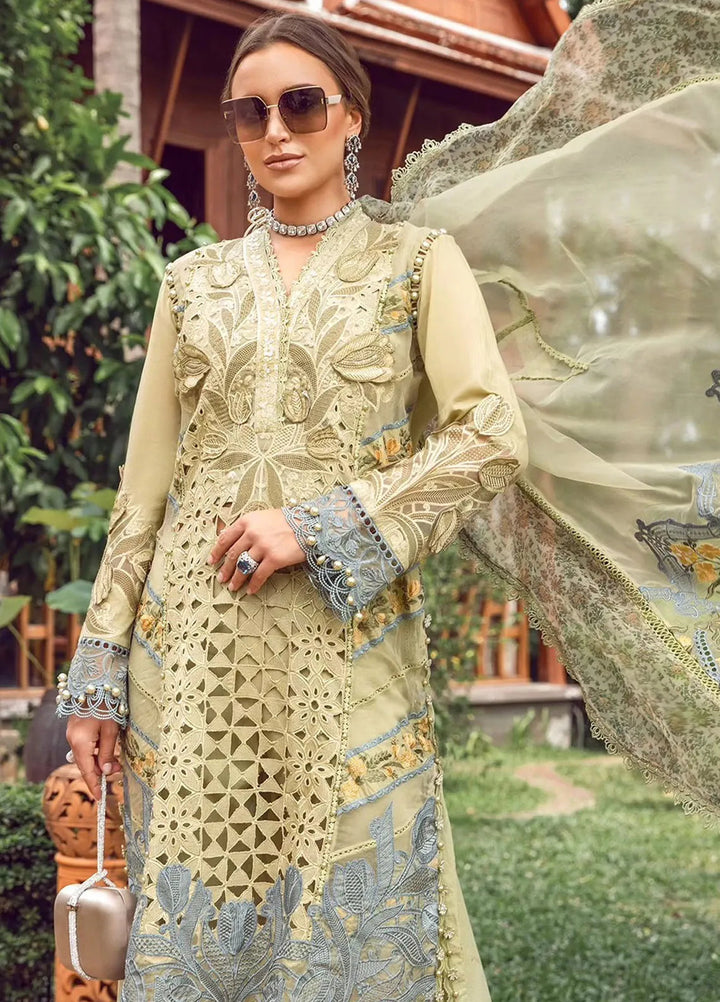 Maria B Embroidered Lawn Suit Unstitched 3 Piece MB24E D-10 - Luxury Collection