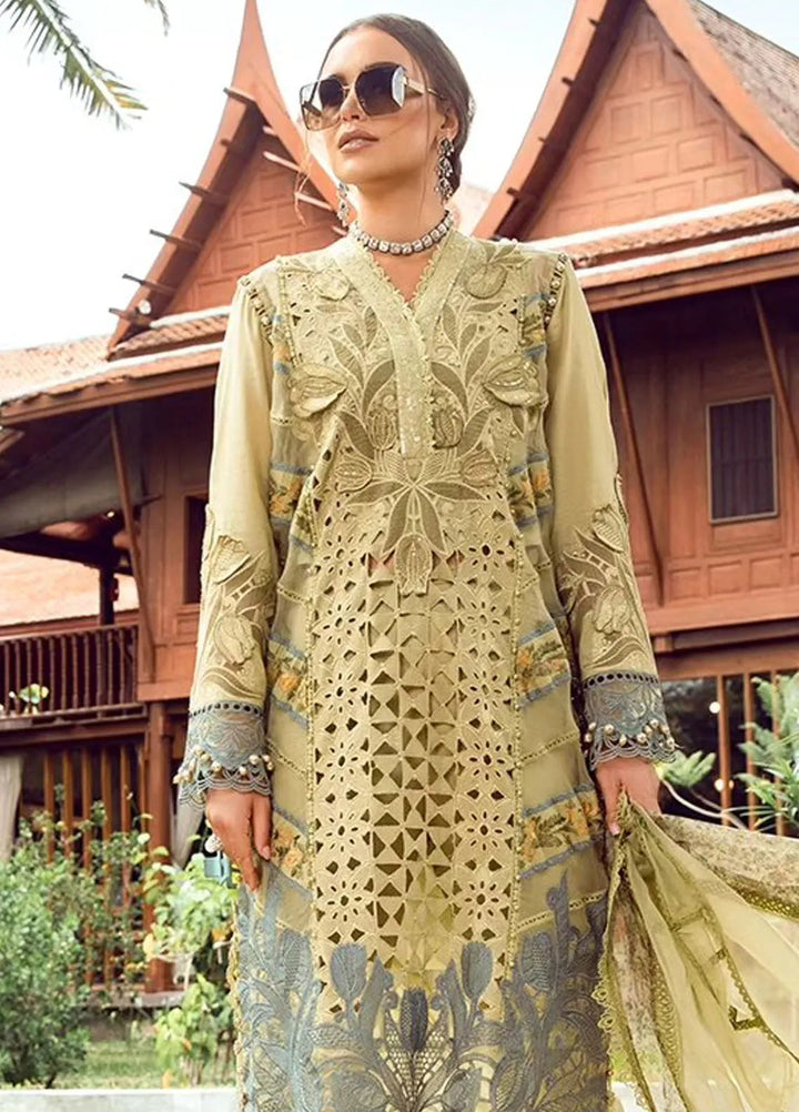 Maria B Embroidered Lawn Suit Unstitched 3 Piece MB24E D-10 - Luxury Collection