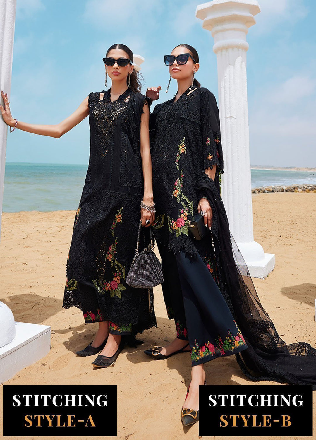 Minor Defect - Maria B Embroidered Lawn Suits Unstitched 3 Piece MB25LL D-01 - Summer Collection