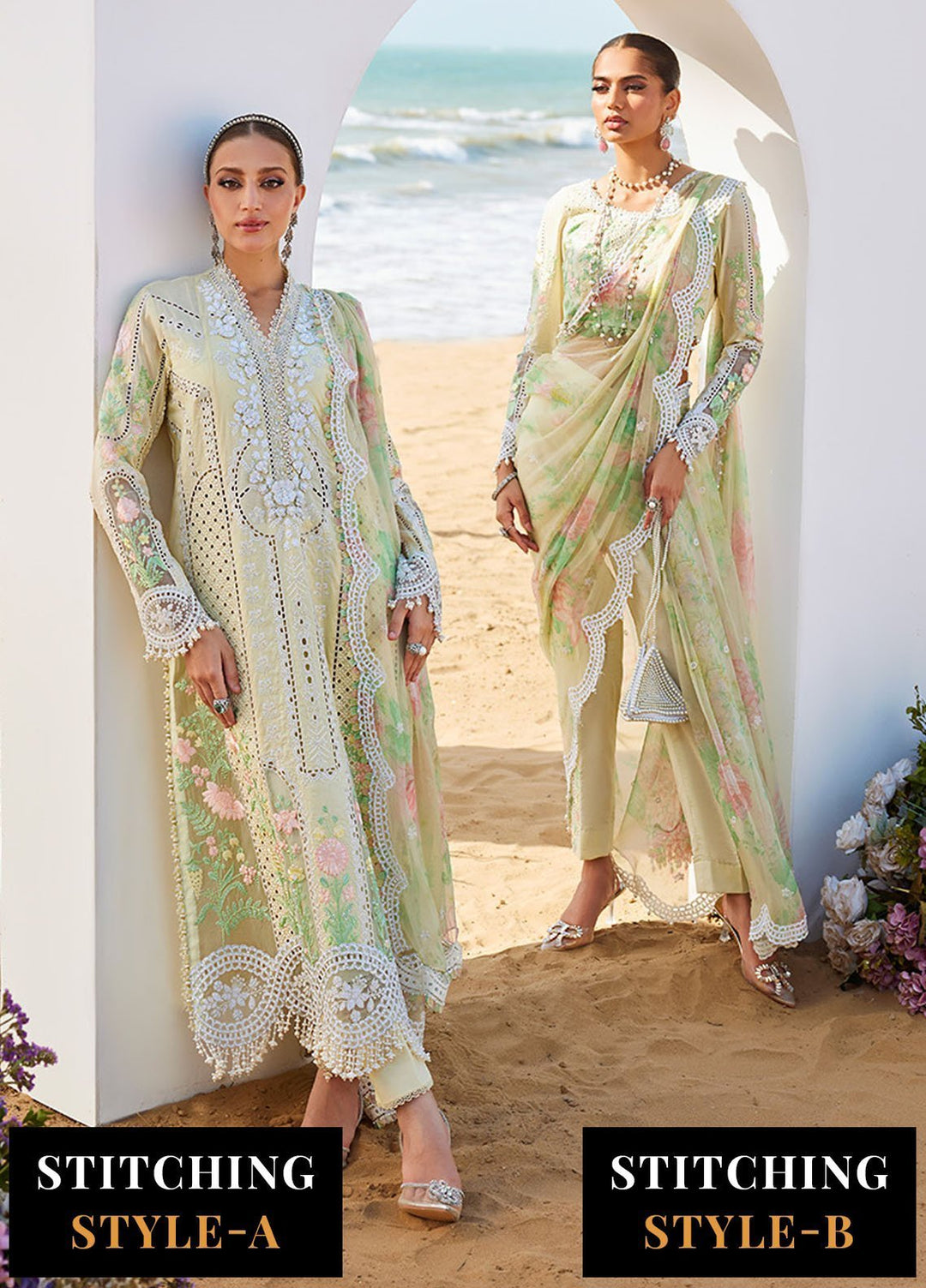 Maria B Embroidered Lawn Suits Unstitched 3 Piece MB25LL D-04 - Summer Collection