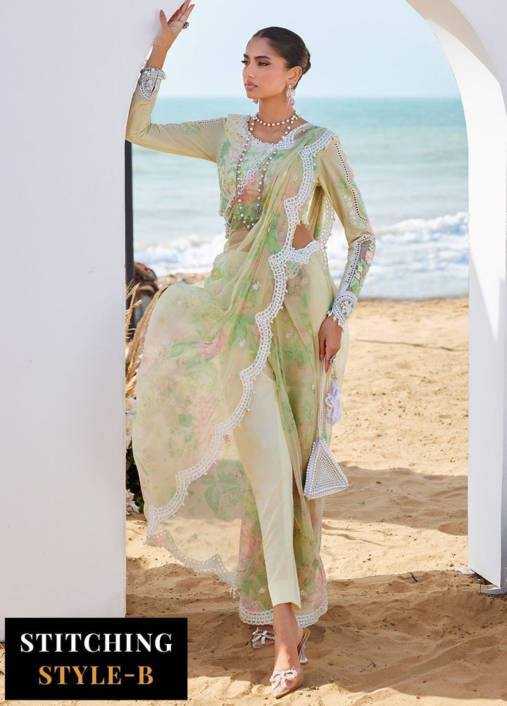 Maria B Embroidered Lawn Suits Unstitched 3 Piece MB25LL D-04 - Summer Collection