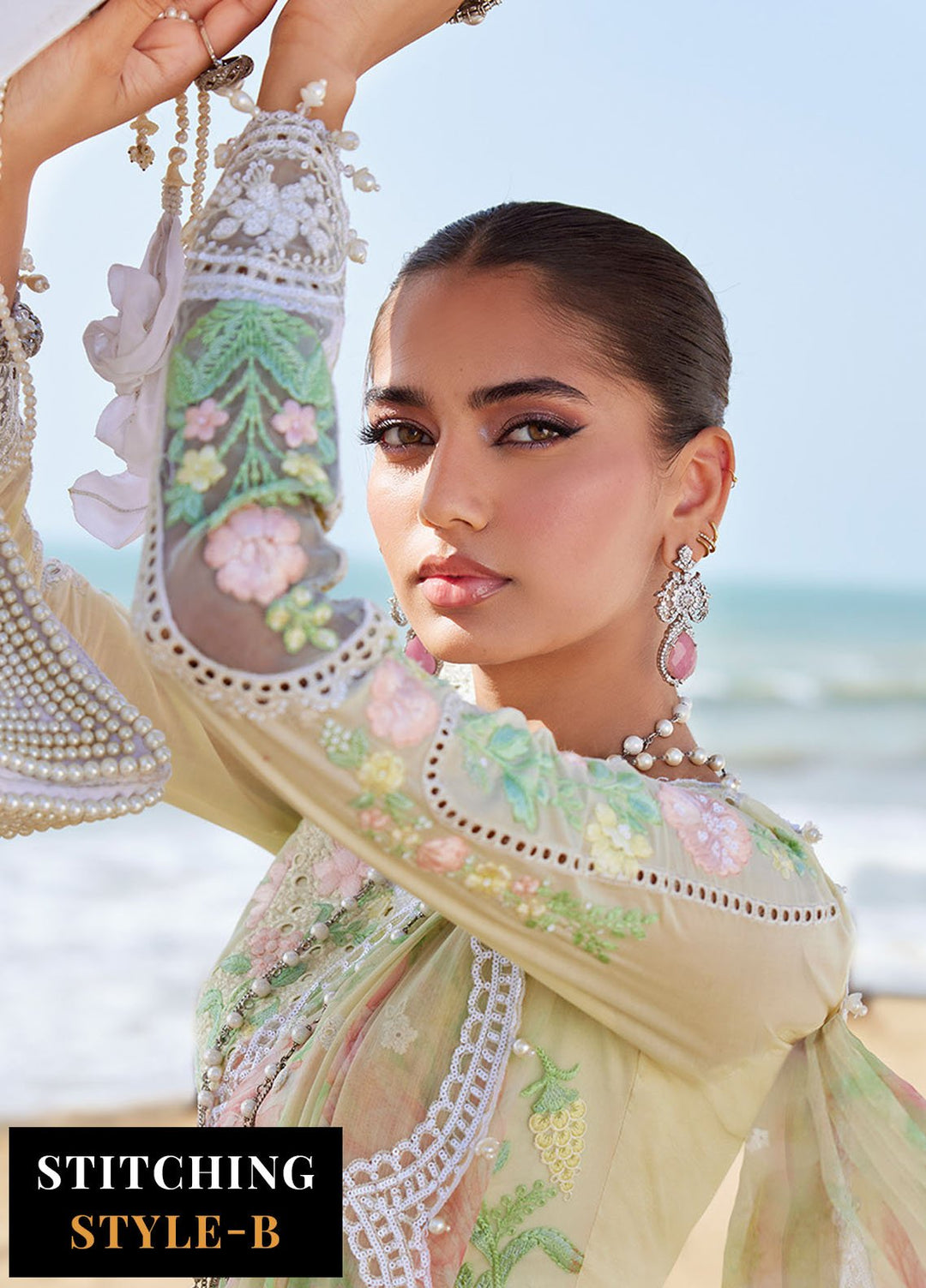Maria B Embroidered Lawn Suits Unstitched 3 Piece MB25LL D-04 - Summer Collection