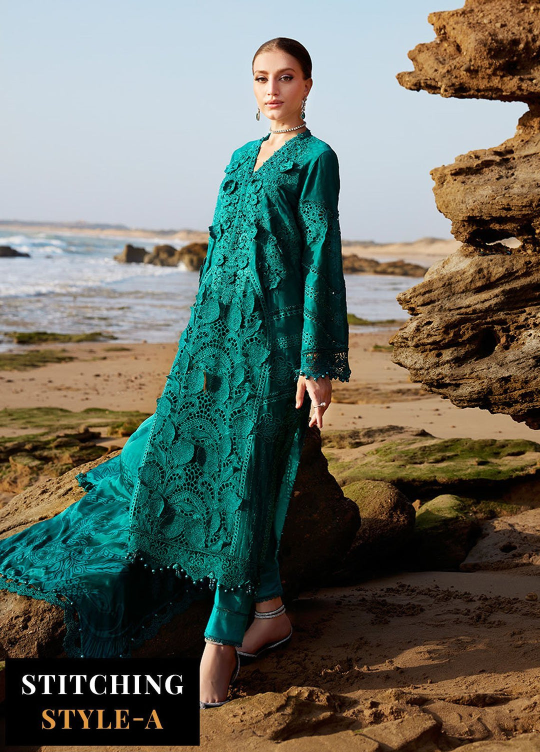 Maria B Embroidered Lawn Suits Unstitched 3 Piece MB25LL D-05 - Summer Collection