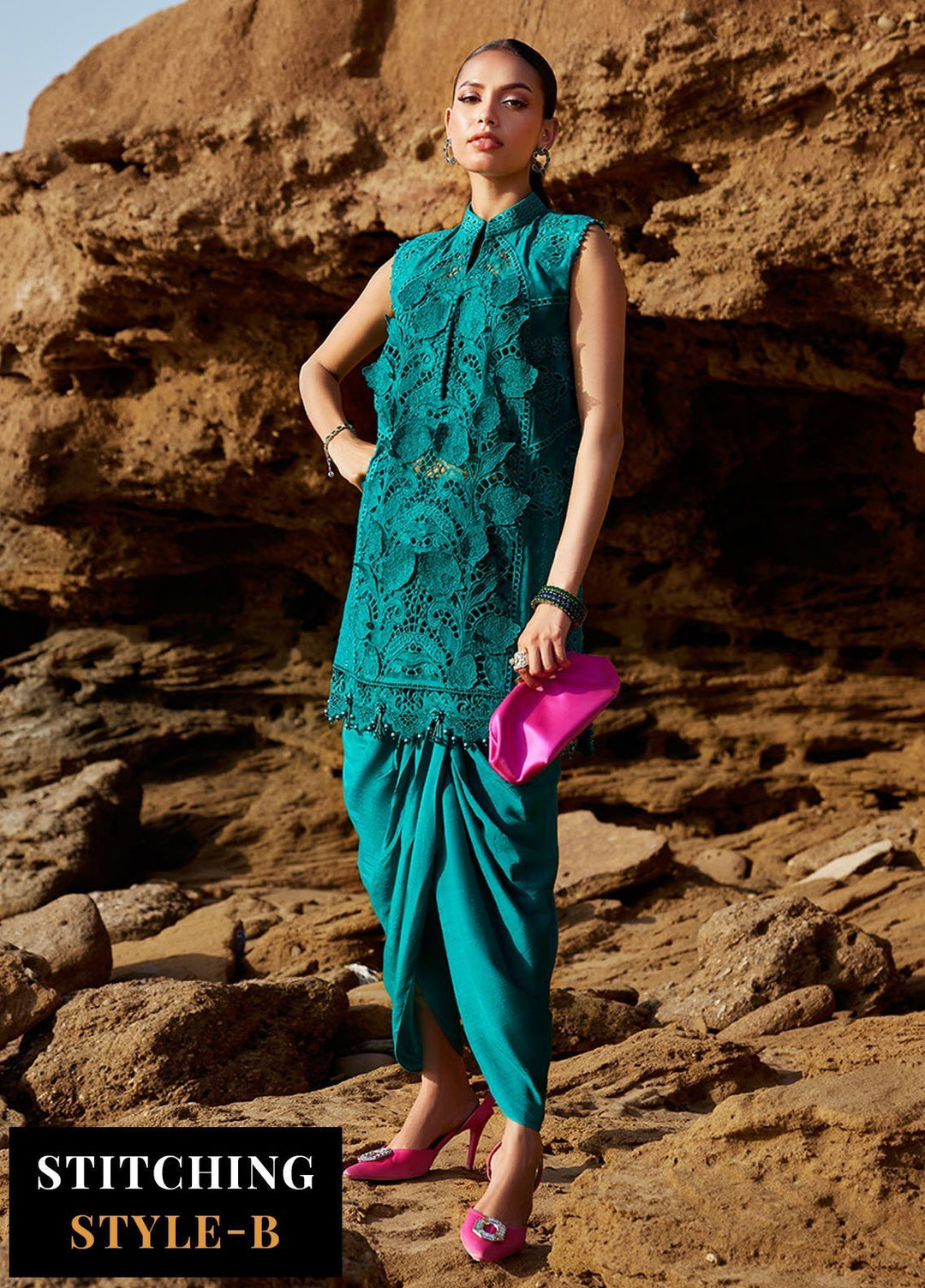 Maria B Embroidered Lawn Suits Unstitched 3 Piece MB25LL D-05 - Summer Collection