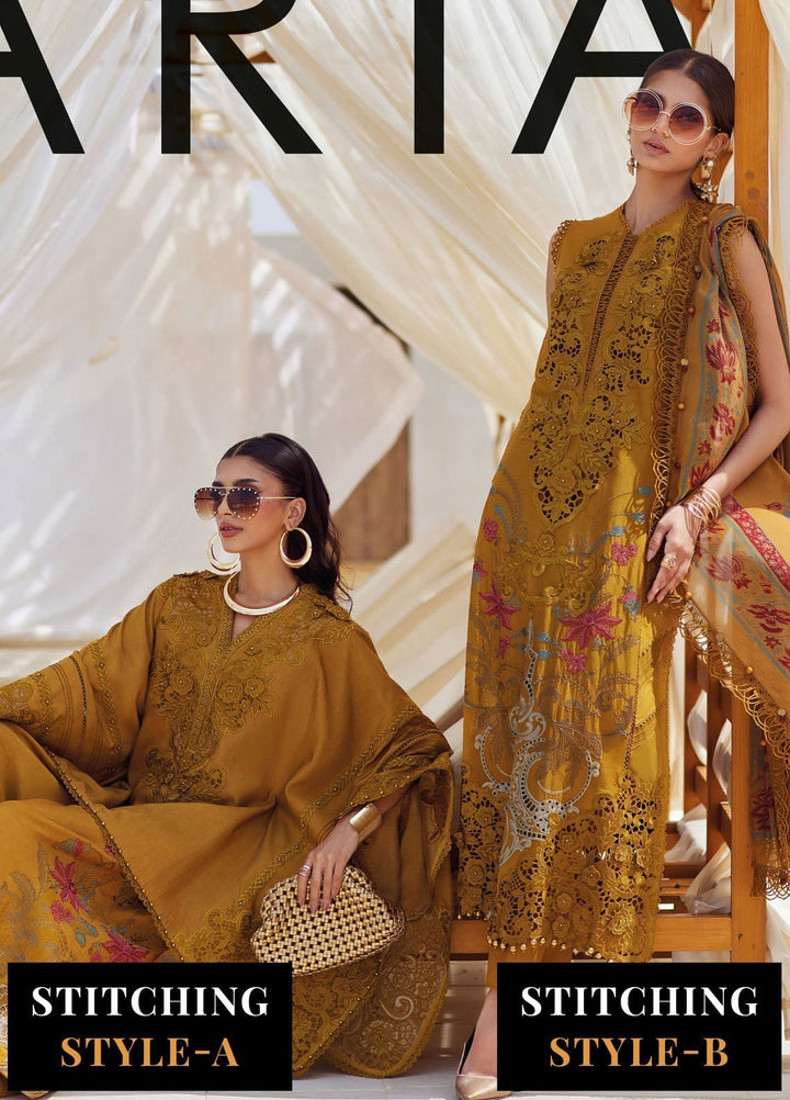 Maria B Embroidered Lawn Suits Unstitched 3 Piece MB25LL D-06 - Summer Collection