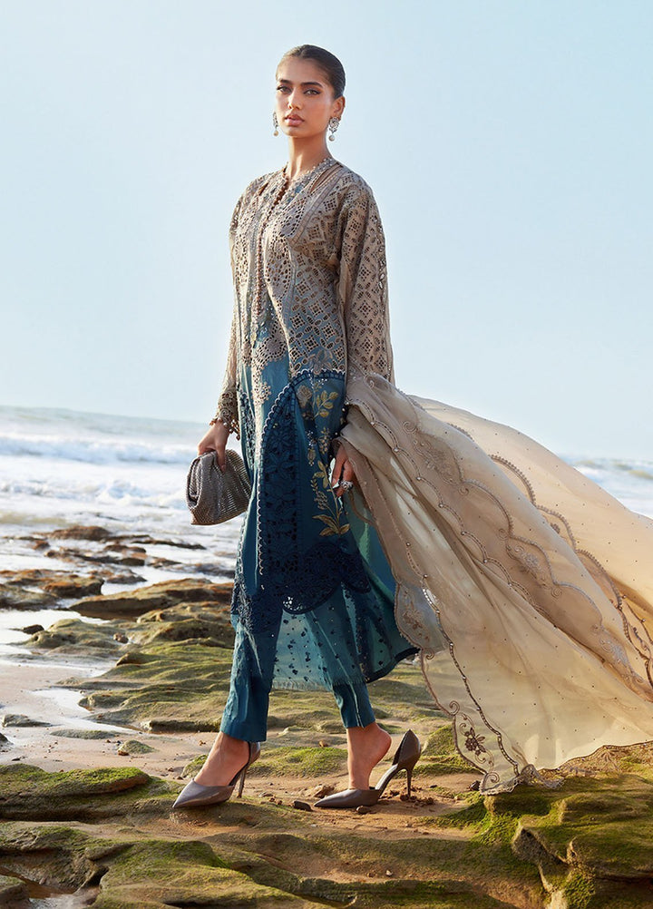Maria B Embroidered Lawn Suits Unstitched 3 Piece MB25LL D-08 - Summer Collection