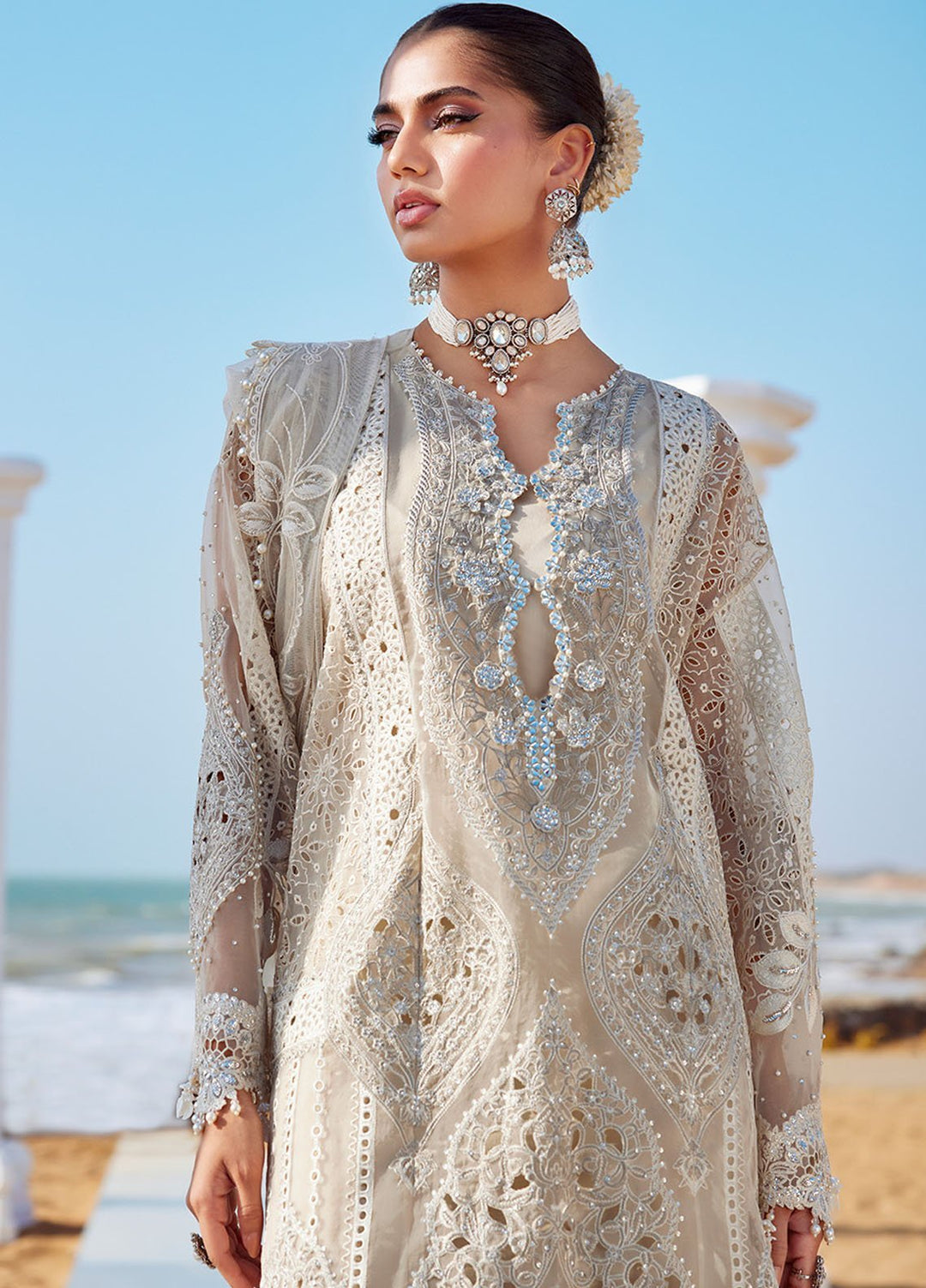 Maria B Embroidered Lawn Suits Unstitched 3 Piece MB25LL D-09 - Summer Collection
