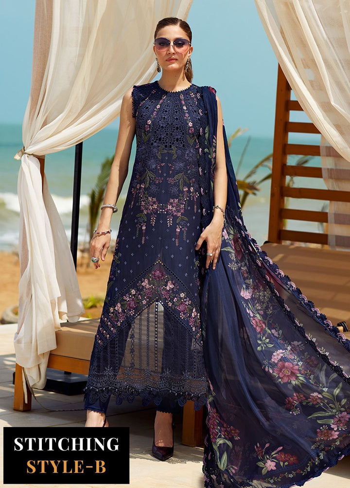 Maria B Embroidered Lawn Suits Unstitched 3 Piece MB25LL D-10 - Summer Collection
