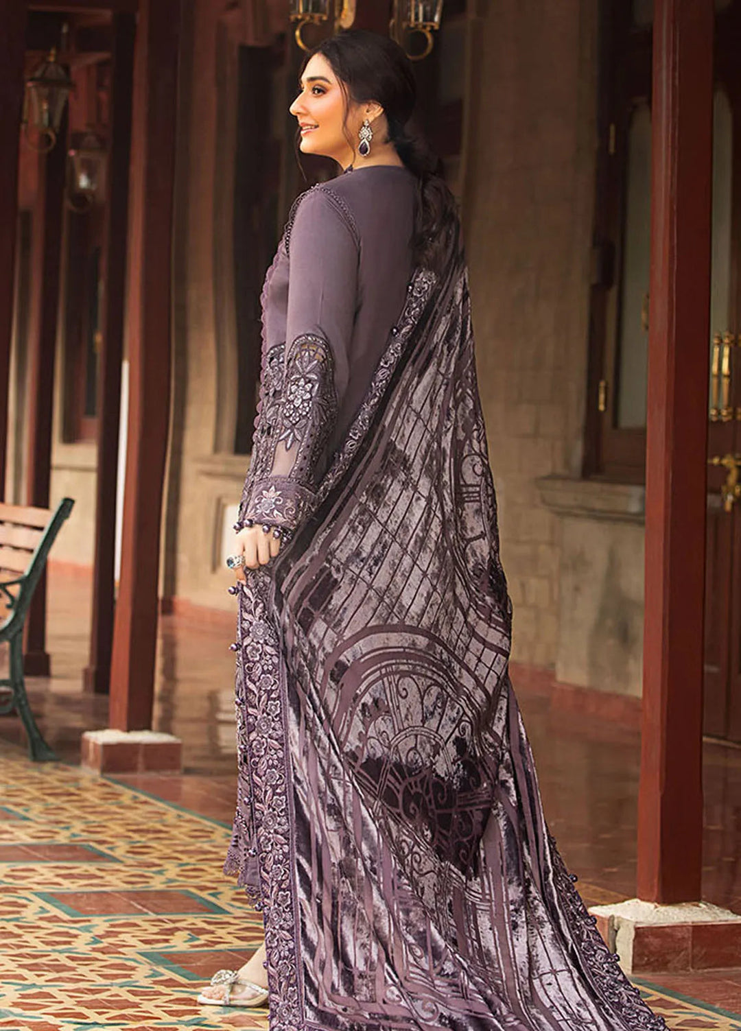 Maria B Embroidered Suit Unstitched 3 Piece D-02 - Winter Collection