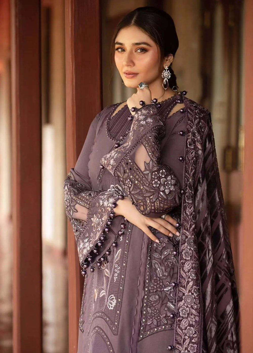 Maria B Embroidered Suit Unstitched 3 Piece D-02 - Winter Collection