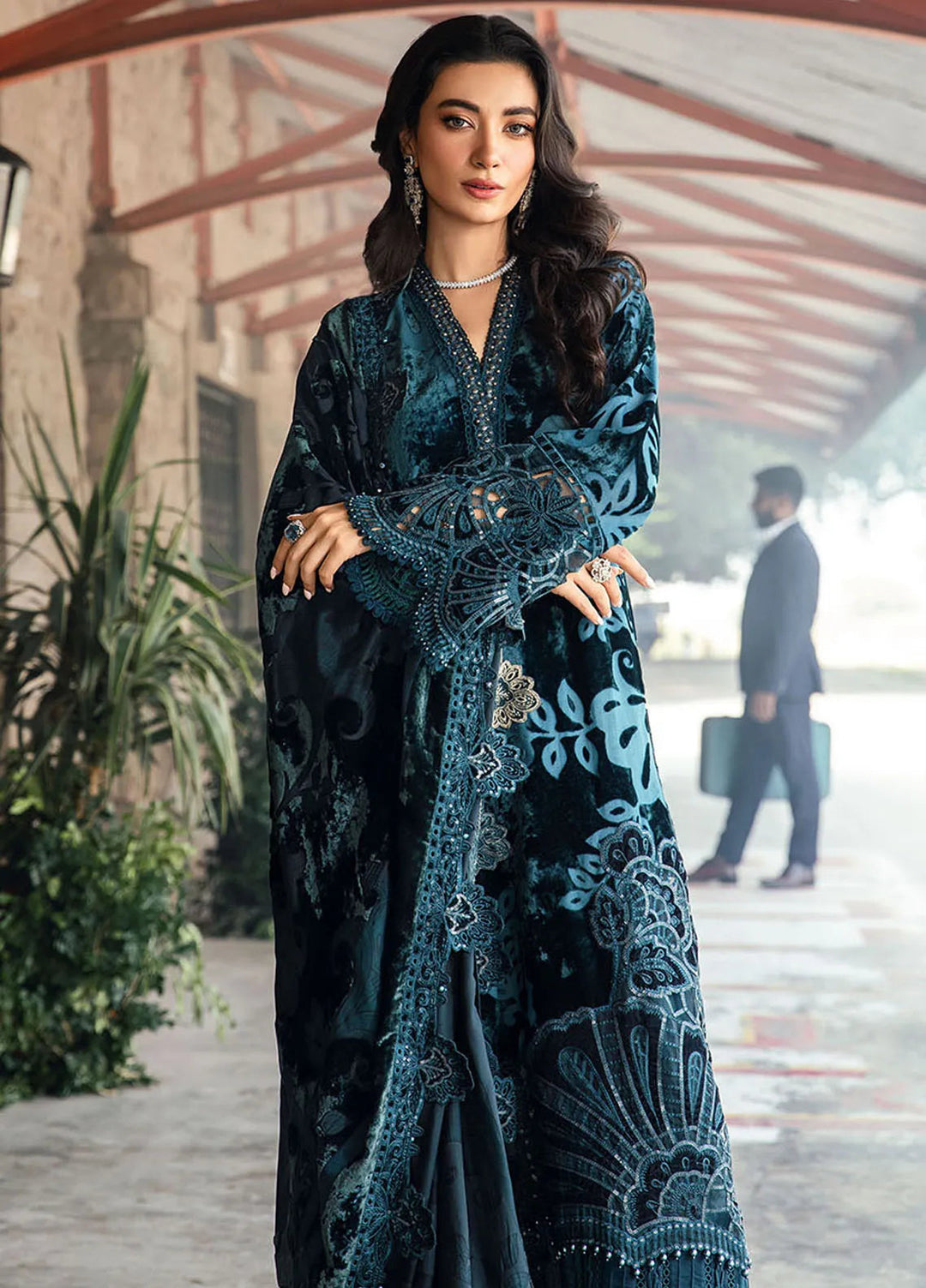 Maria B Embroidered Suit Unstitched 3 Piece D-03 - Winter Collection