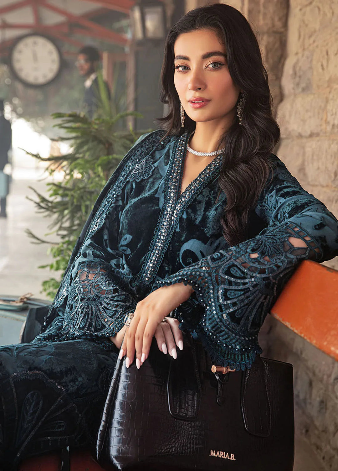 Maria B Embroidered Suit Unstitched 3 Piece D-03 - Winter Collection