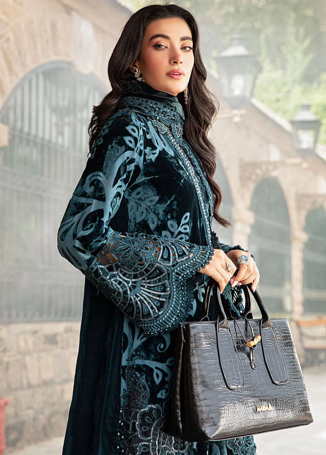 Maria B Embroidered Suit Unstitched 3 Piece D-03 - Winter Collection