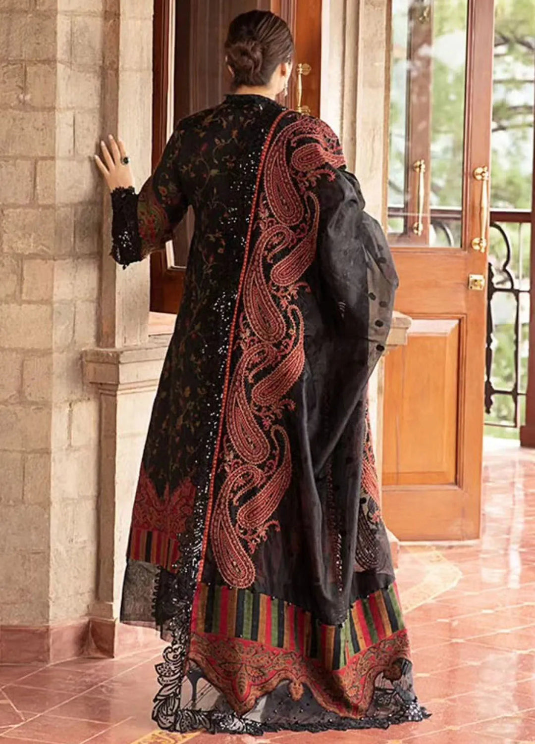 Maria B Embroidered Suit Unstitched 3 Piece D-04 - Winter Collection