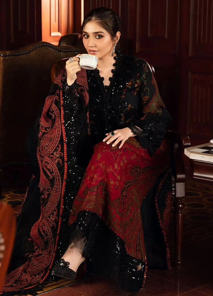 Maria B Embroidered Suit Unstitched 3 Piece D-04 - Winter Collection