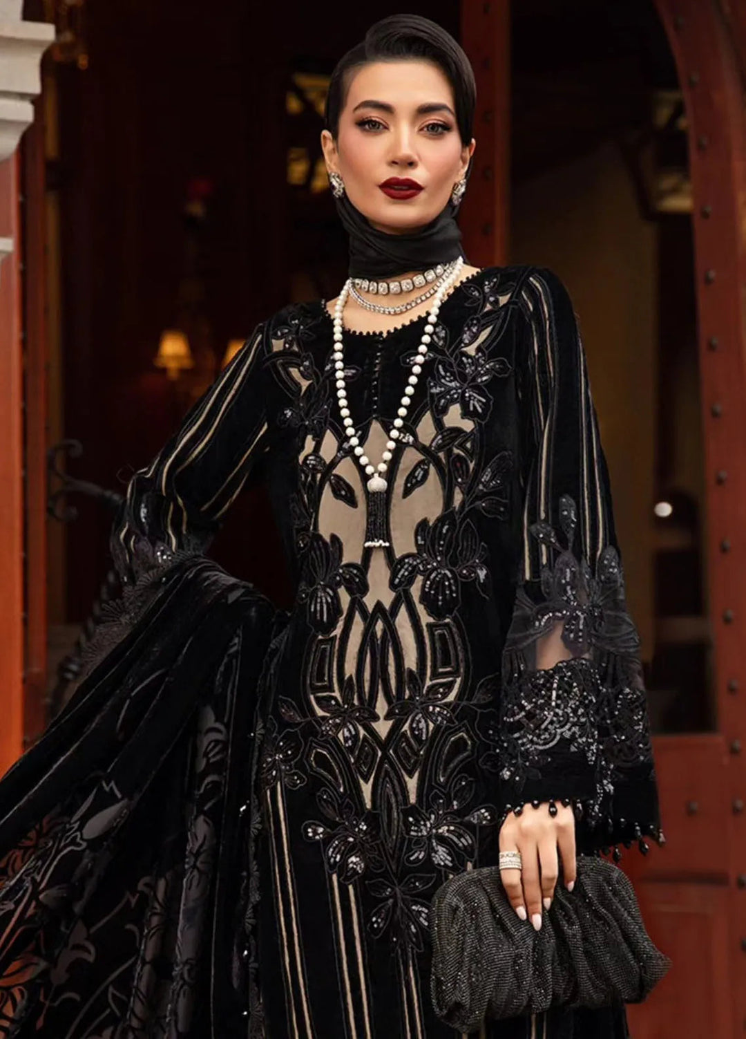 Maria B Embroidered Suit Unstitched 3 Piece D-05 - Winter Collection