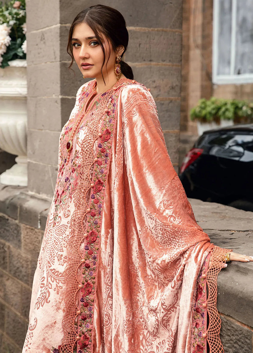 Maria B Embroidered Suit Unstitched 3 Piece D-06 - Winter Collection
