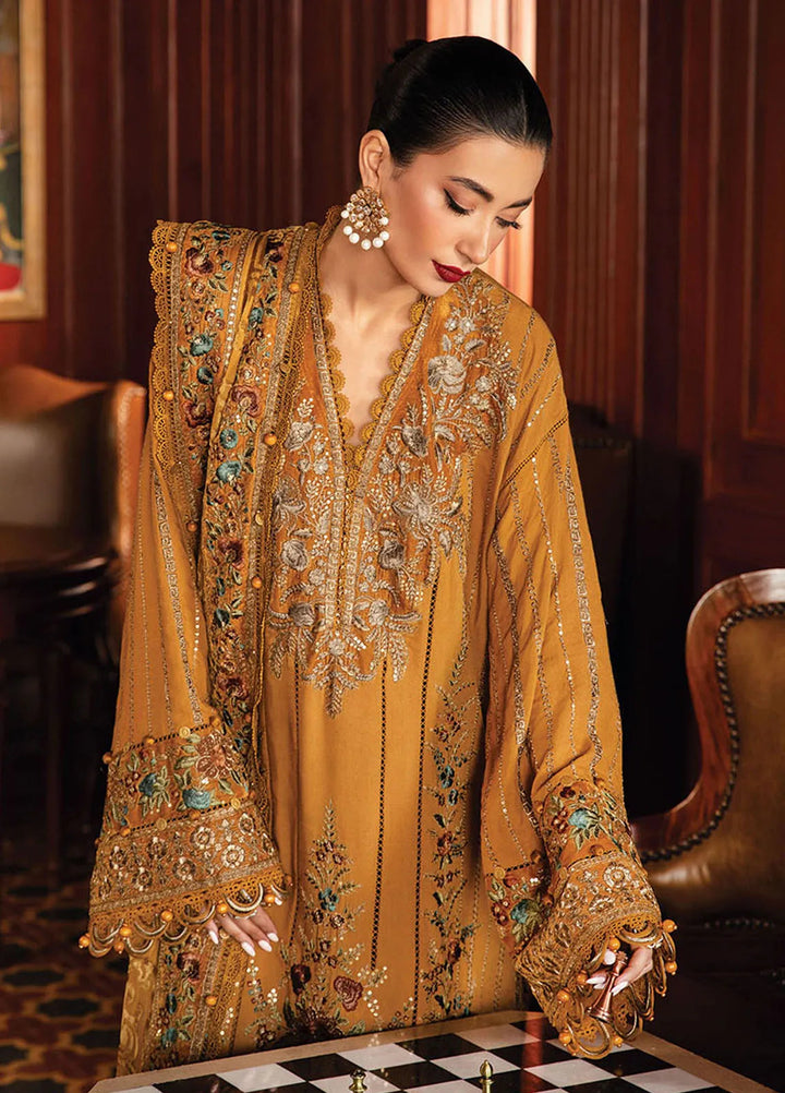 Maria B Embroidered Suit Unstitched 3 Piece D-07 - Winter Collection