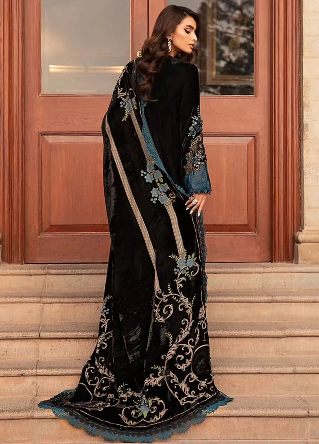 Maria B Embroidered Suit Unstitched 3 Piece D-08 - Winter Collection