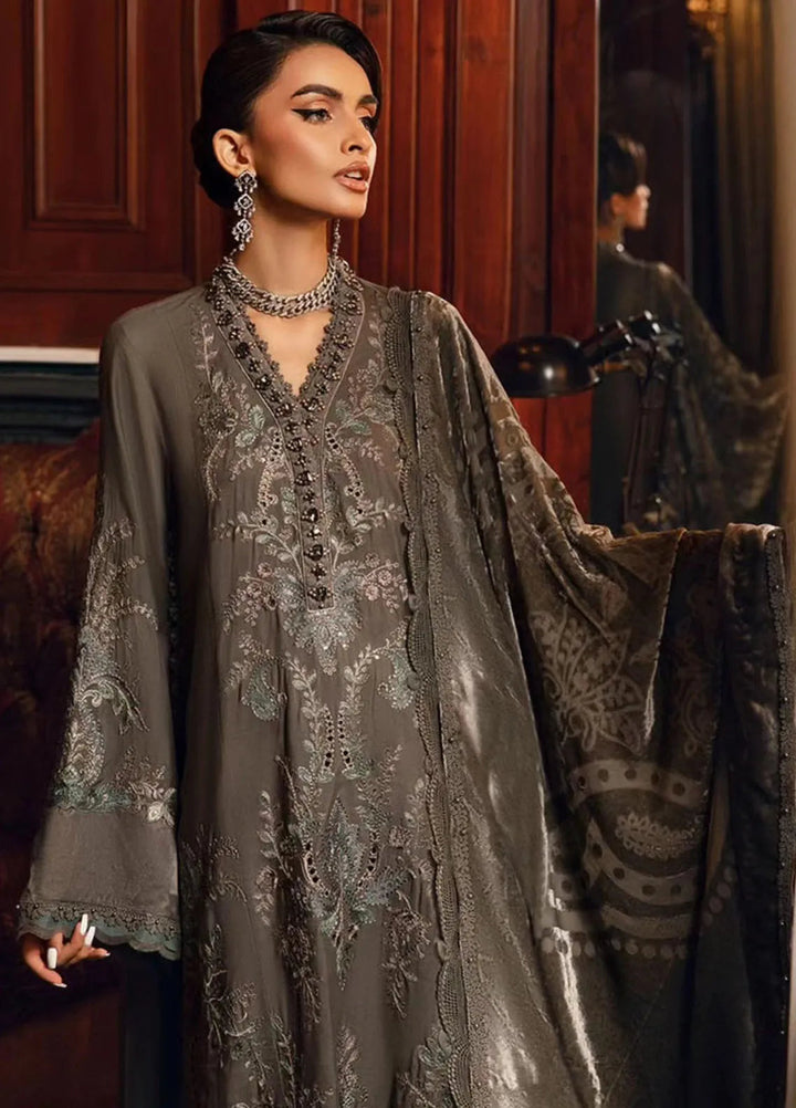 Maria B Embroidered Suit Unstitched 3 Piece D-09 - Winter Collection