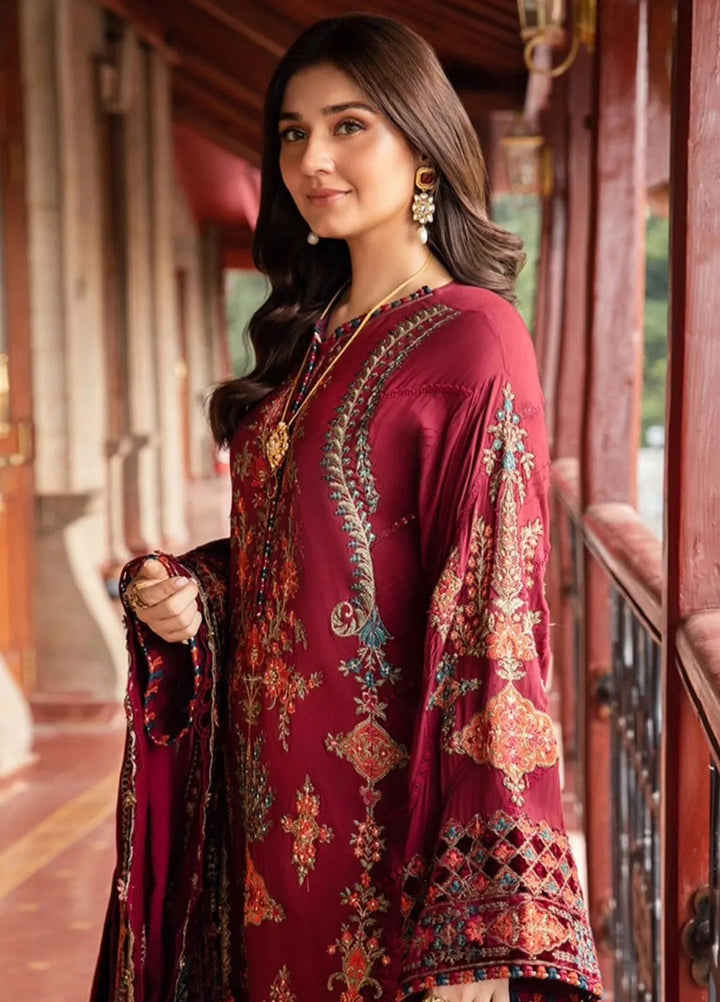 Maria B Embroidered Suit Unstitched 3 Piece D-10 - Winter Collection