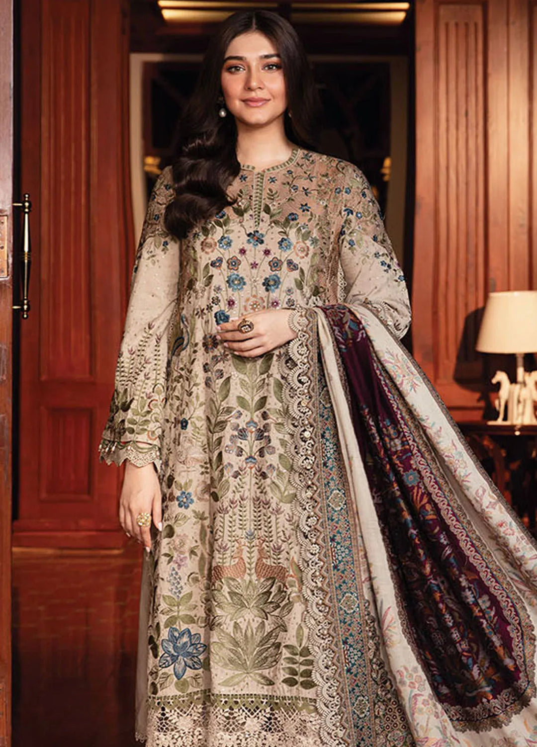 Maria B Embroidered Suit Unstitched 3 Piece D-11 - Winter Collection