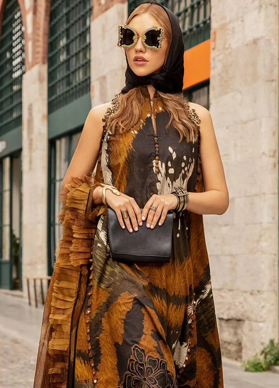 Maria B Embroidered Suit Unstitched 3 Piece MB2424PF 10B - Fall Collection