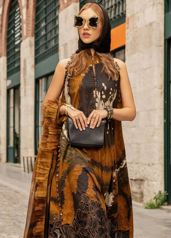 Maria B Embroidered Suit Unstitched 3 Piece MB2424PF 10B - Fall Collection