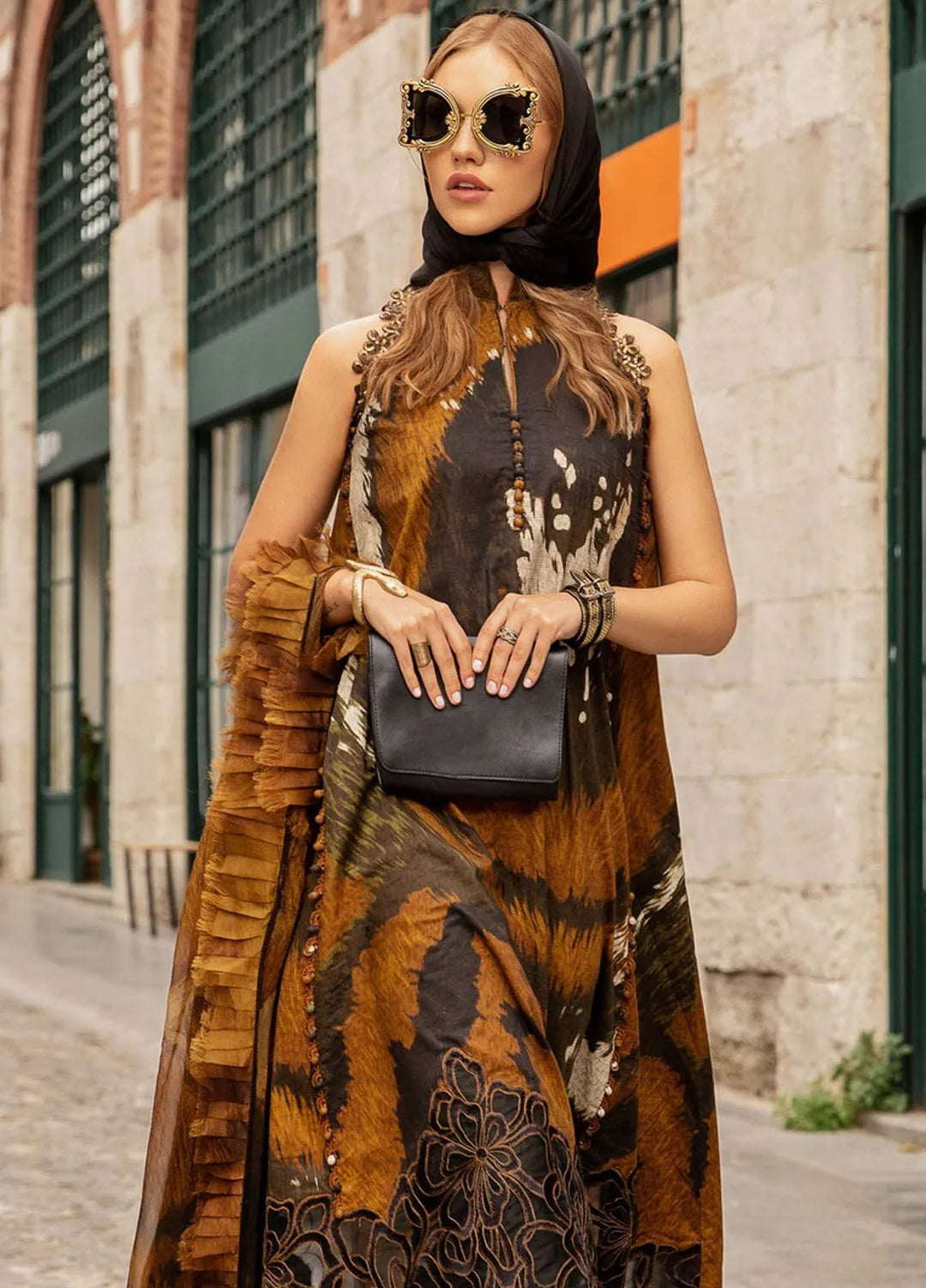 Maria B Embroidered Suit Unstitched 3 Piece MB2424PF 10B - Fall Collection