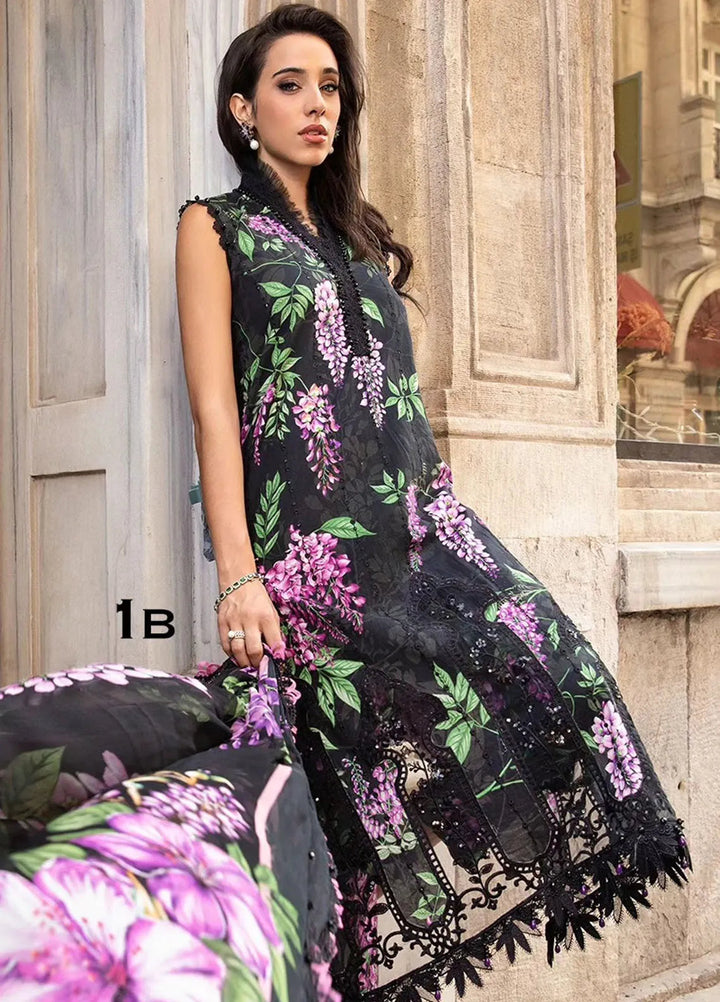 Maria B Embroidered Suit Unstitched 3 Piece MB2424PF 1B - Fall Collection