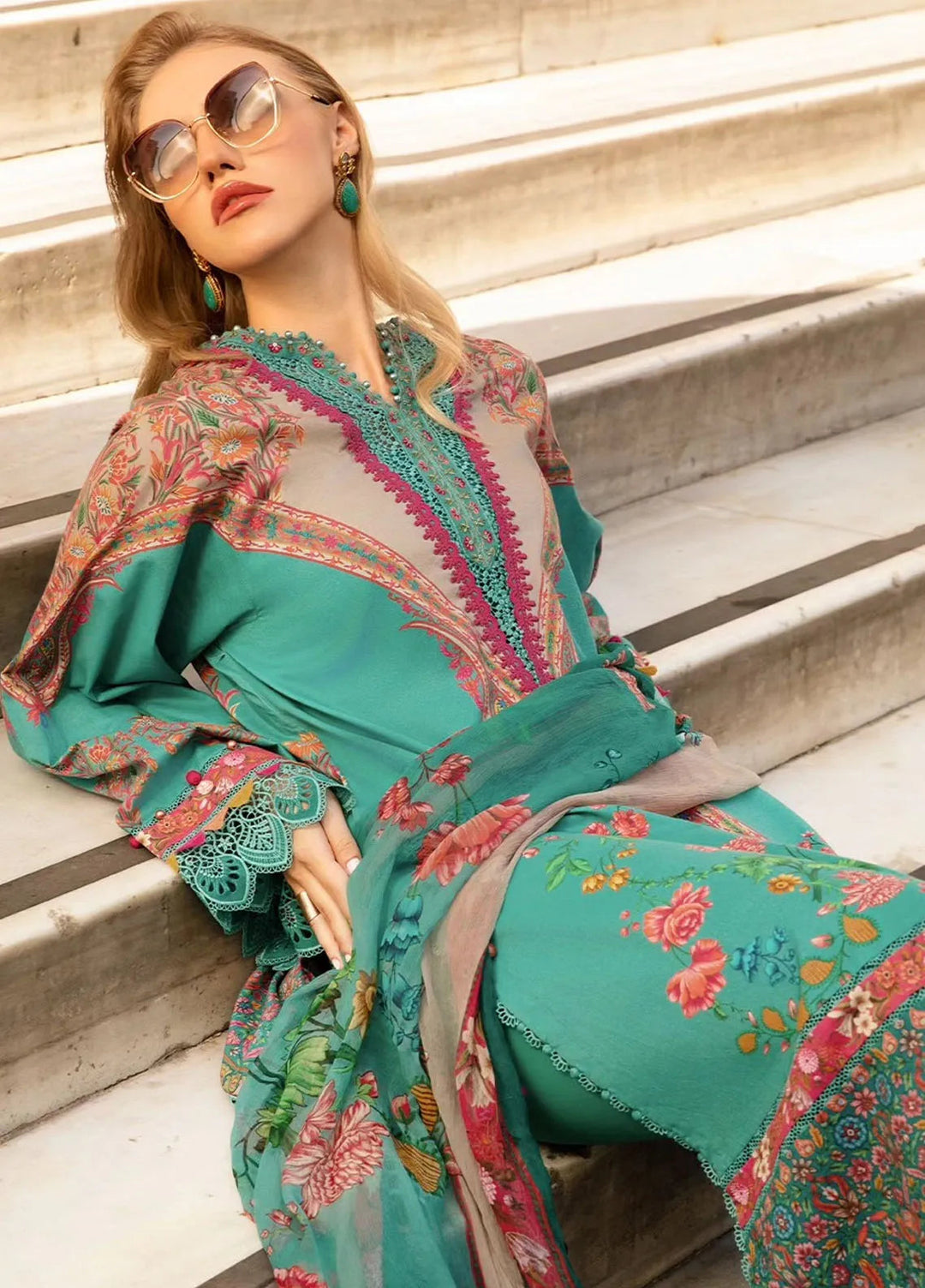 Maria B Embroidered Suit Unstitched 3 Piece MB2424PF 4A - Fall Collection