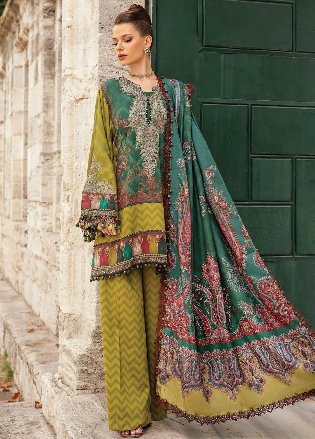 Maria B Embroidered Suit Unstitched 3 Piece MB2424PF 5A - Fall Collection