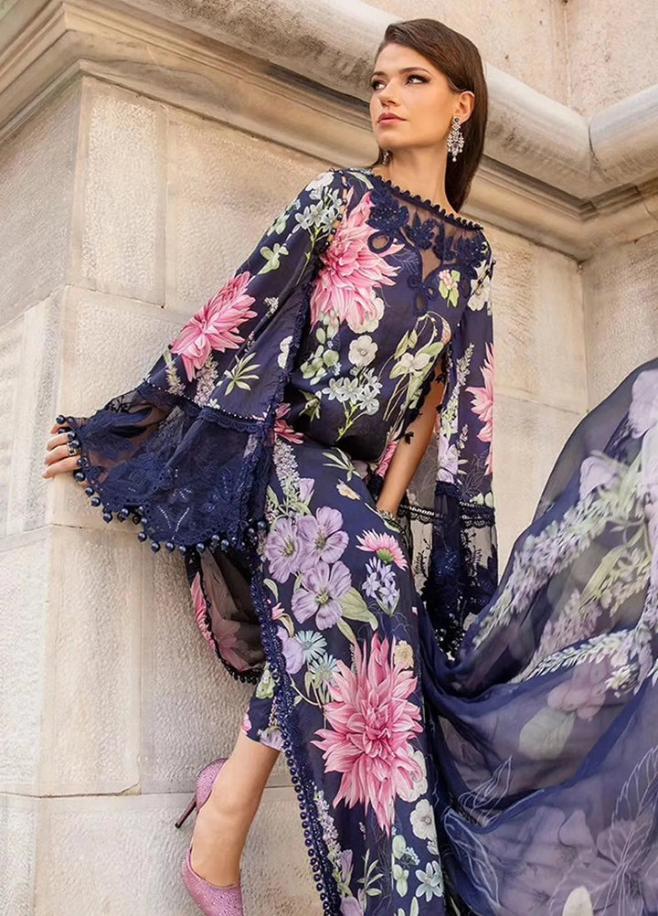 Maria B Embroidered Suit Unstitched 3 Piece MB2424PF 6B - Fall Collection