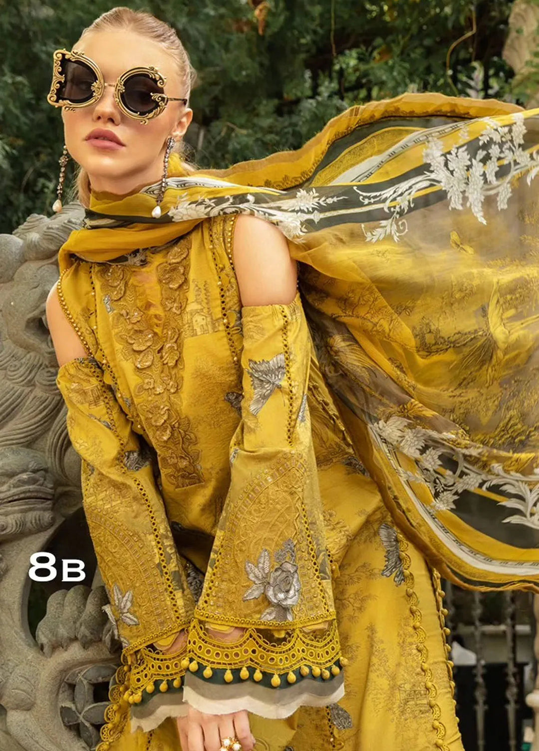 Maria B Embroidered Suit Unstitched 3 Piece MB2424PF 8B - Fall Collection