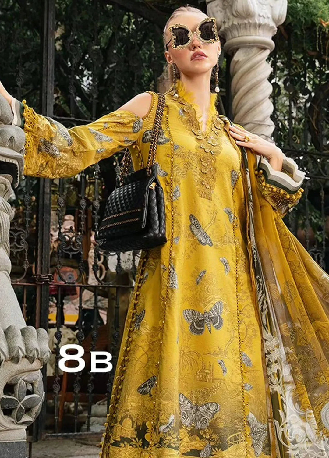 Maria B Embroidered Suit Unstitched 3 Piece MB2424PF 8B - Fall Collection