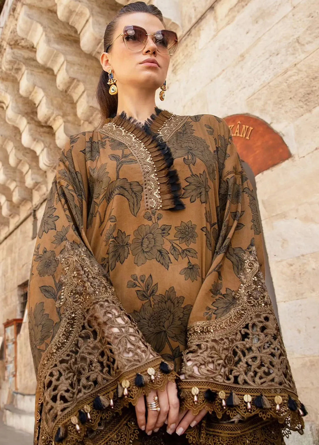 Maria B Embroidered Suit Unstitched 3 Piece MB2424PF 9A - Fall Collection